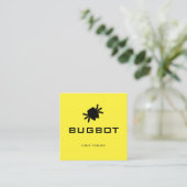 Bugbot-Logo | Technologie- oder Robotik-Marke Quadratische Visitenkarte (Stehend Vorderseite)