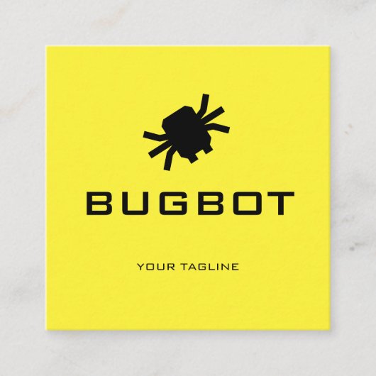 Bugbot-Logo | Technologie- oder Robotik-Marke Quadratische Visitenkarte (Vorderseite)