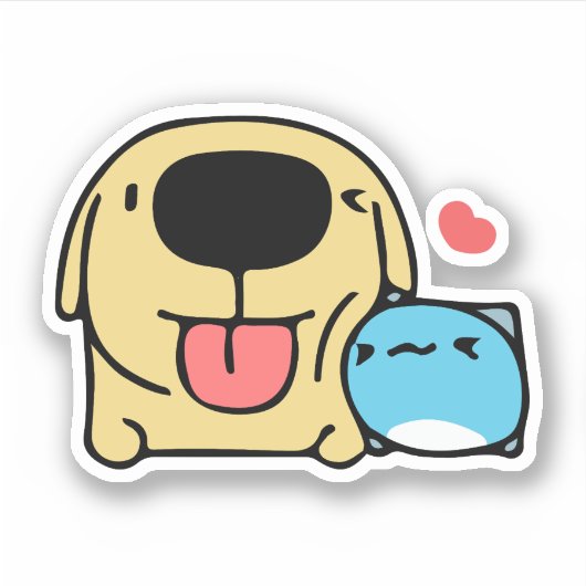 BugCat Capoo cat and Dog, Aufkleber (Vorderseite)