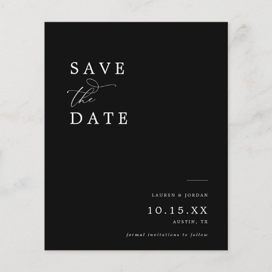 Bugdet Black & White Foto Hochzeit speichern das D (Vorderseite)