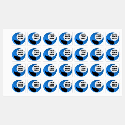 Bügelbare Etiketten mit individuellem Logo (Blatt)