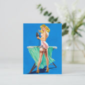 Bügelmädchen Pin Up Postkarte (Stehend Vorderseite)