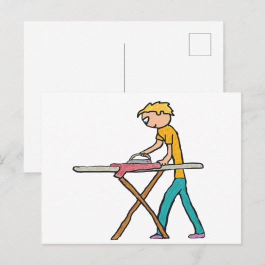 Bügeln Postkarte (Vorne/Hinten)