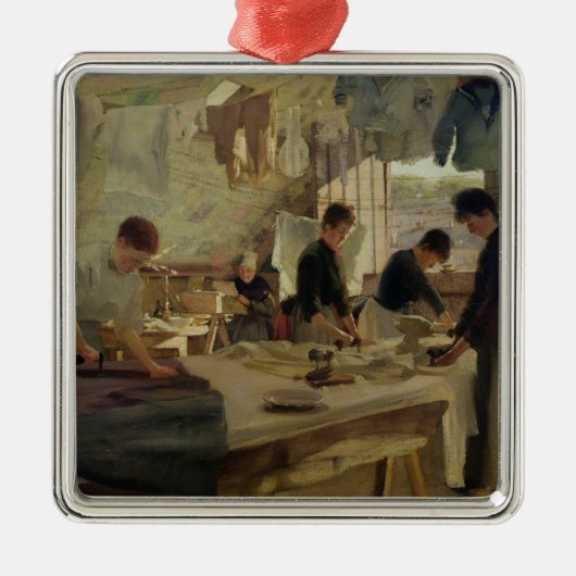 Bügelnde Werkstatt in Trouville, 1888 Ornament Aus Metall (Vorne)