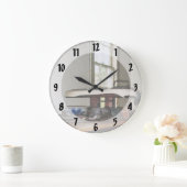 Bügelnder Tag Große Wanduhr (Zuhause)