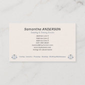 Bügelservice und Wäscheservice Visitenkarte (Rückseite)