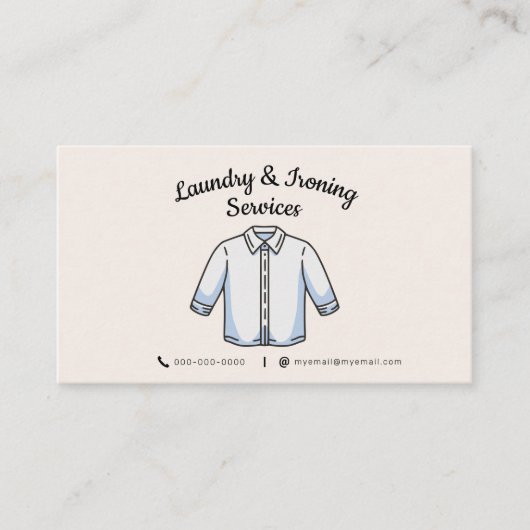 Bügelservice und Wäscheservice Visitenkarte (Vorderseite)