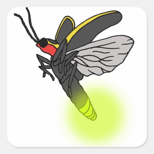 Bugflug 2 beleuchtet quadratischer aufkleber (Vorderseite)