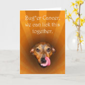 Buggerkrebs, Lippenlecken bei Hunden, gesund werde Karte (Gelbe Blume)