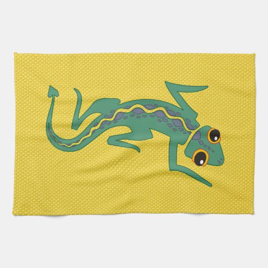 Buggi Green Lizard Artistic Clipart-27847 Geschirrtuch (Horizontal)