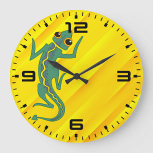 Buggi Green Lizard Artistic Clipart-27847 Große Wanduhr