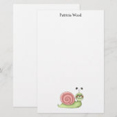 Buggin Sie · Grüne u. rosa Schnecke Briefpapier (Vorne/Hinten)