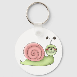 Buggin Sie · Schnecke · Grün u. Rosa Schlüsselanhänger