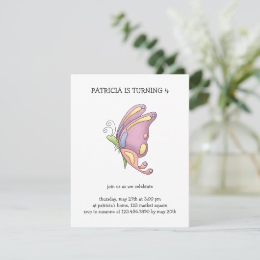 Buggin' You ・ Schmetterling Einladung (Stehend Vorderseite)