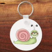 Buggin' You ・ Schnecke ・ grün & rosa Schlüsselanhänger (Vorderseite)