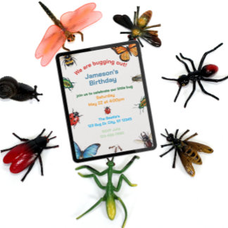 Bugging Out Kids Illustrated Birthday Einladung