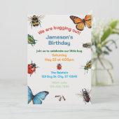 Bugging Out Kids Illustrated Birthday Einladung (Stehend Vorderseite)