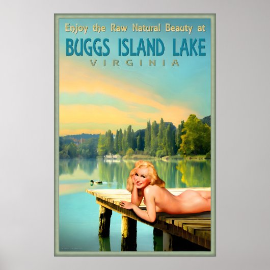Buggs Island Lake Virginia Marilyn Monroe Pin U Poster (Vorne)
