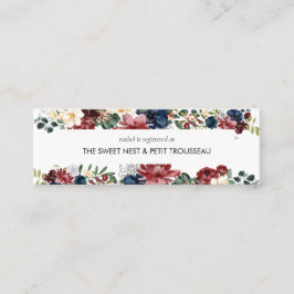 Buggundy Navy-Registrierungskarten | Mini Visitenkarte