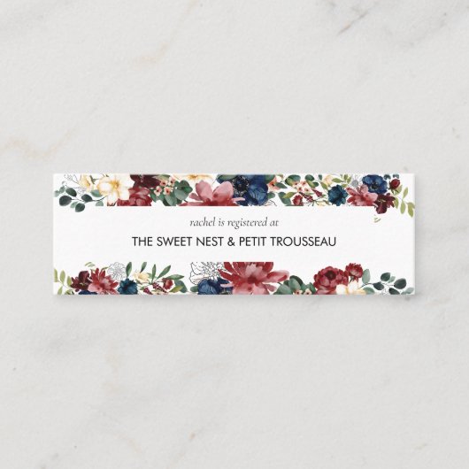 Buggundy Navy-Registrierungskarten | Mini Visitenkarte (Vorderseite)