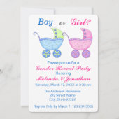 Buggy Carriage Gender Reveal Party Einladung (Vorderseite)