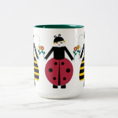Buggy Martzkin Marienkäfer u. Honig-Bienen-Tasse Zweifarbige Tasse (Mittel)