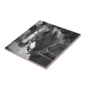 Buggy Pferd am Hitching Post Fliese (Seite)