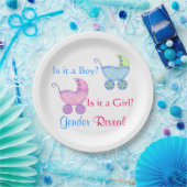 Buggy Pink Blue Gender Reveal Party Pappteller (Party)