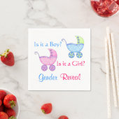 Buggy Pink Blue Gender Reveal Party Serviette (Beispiel)