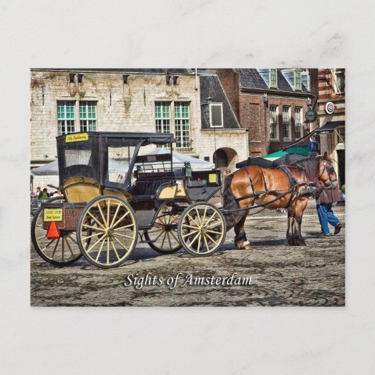 Buggy Taxi, Sehenswürdigkeiten von Amsterdam Postkarte (Vorderseite)