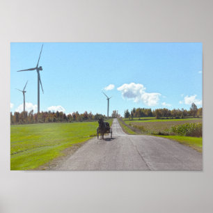Buggy und Windkraftanlagen Poster