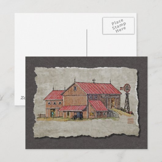 Buggy und Windmühle Postkarte (Vorne/Hinten)