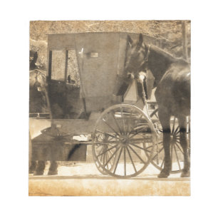 Buggy vor dem Pferd, Amish bringen Zuhause neues P Notizblock