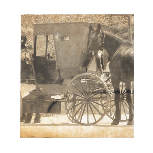 Buggy vor dem Pferd, Amish bringen Zuhause neues P Notizblock (Vorderseite)