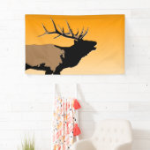 Bugling Bull Elch bei Sunset Original Wildlife Art Banner (Insitu)