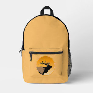 Bugling Bull Elch bei Sunset Original Wildlife Art Bedruckter Rucksack