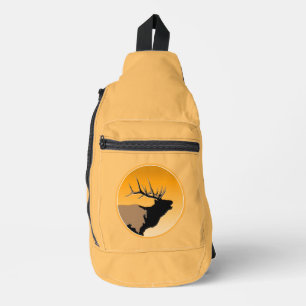 Bugling Bull Elch bei Sunset Original Wildlife Art Crossbody Bag