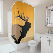 Bugling Bull Elch bei Sunset Original Wildlife Art Duschvorhang (Beispiel)