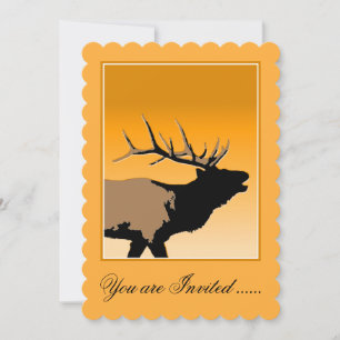 Bugling Bull Elch bei Sunset Original Wildlife Art Einladung