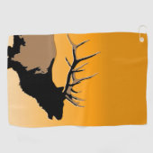 Bugling Bull Elch bei Sunset Original Wildlife Art Golfhandtuch (Horizontal)