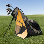 Bugling Bull Elch bei Sunset Original Wildlife Art Golfhandtuch (Gras)