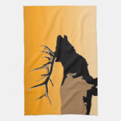 Bugling Bull Elch bei Sunset Original Wildlife Art Handtuch (Vertikal)