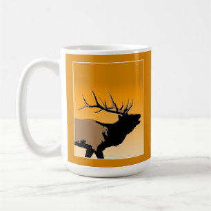 Bugling Bull Elch bei Sunset Original Wildlife Art Kaffeetasse