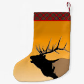 Bugling Bull Elch bei Sunset Original Wildlife Art Kleiner Weihnachtsstrumpf (Rückseite)
