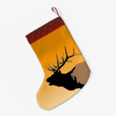 Bugling Bull Elch bei Sunset Original Wildlife Art Kleiner Weihnachtsstrumpf (Rückseite (Hängend))