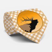 Bugling Bull Elch bei Sunset Original Wildlife Art Krawatte (Gerollt)
