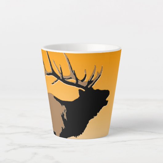 Bugling Bull Elch bei Sunset Original Wildlife Art Milchtasse (Vorderseite)