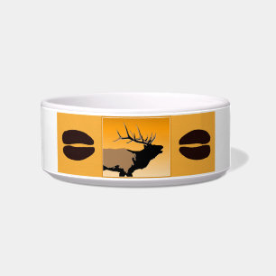 Bugling Bull Elch bei Sunset Original Wildlife Art Napf