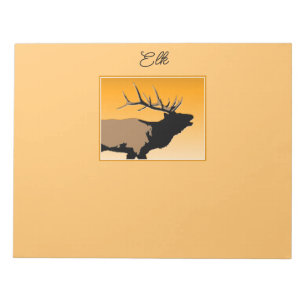 Bugling Bull Elch bei Sunset Original Wildlife Art Notizblock