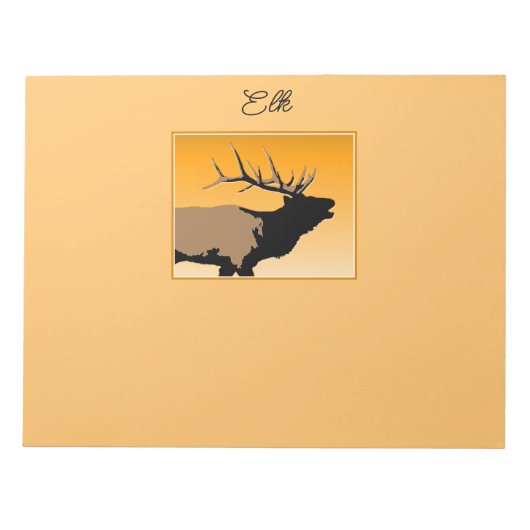 Bugling Bull Elch bei Sunset Original Wildlife Art Notizblock (Vorderseite)